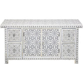 Bone Inlay 4 Drawers And 2 Door Buffet Sideboard Snowflake Grey